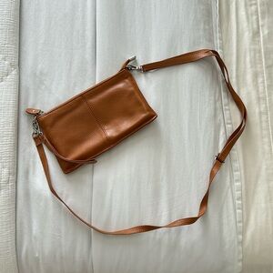 Faux leather shoulder bag